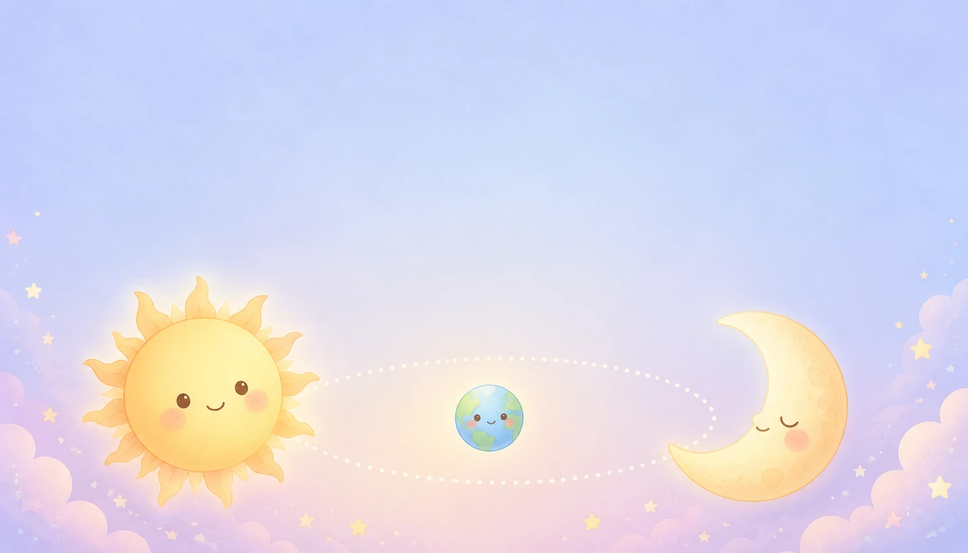 太陽と月のイラスト